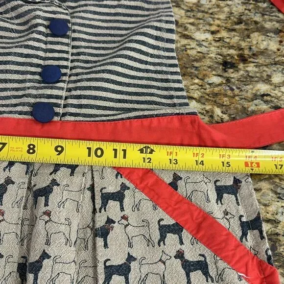 Envogue Retro Cotton Dog Print Apron With Pockets One Size - Picture 6 of 7